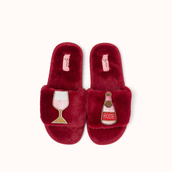 Coppia di spille a forma di pantofole - Vino rosato