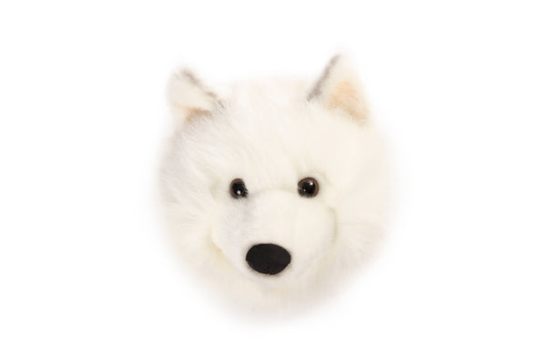 Lucy le loup blanc : déco murale - tête moyenne - Wild & Soft
