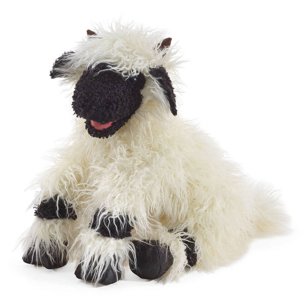Marionnette à main Marionnette Mouton Nez noir du Valais Folkmanis réaliste