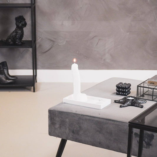 Bougie - Mèche - Cire - Blanc - 160 grammes - 7x5,5x17 cm