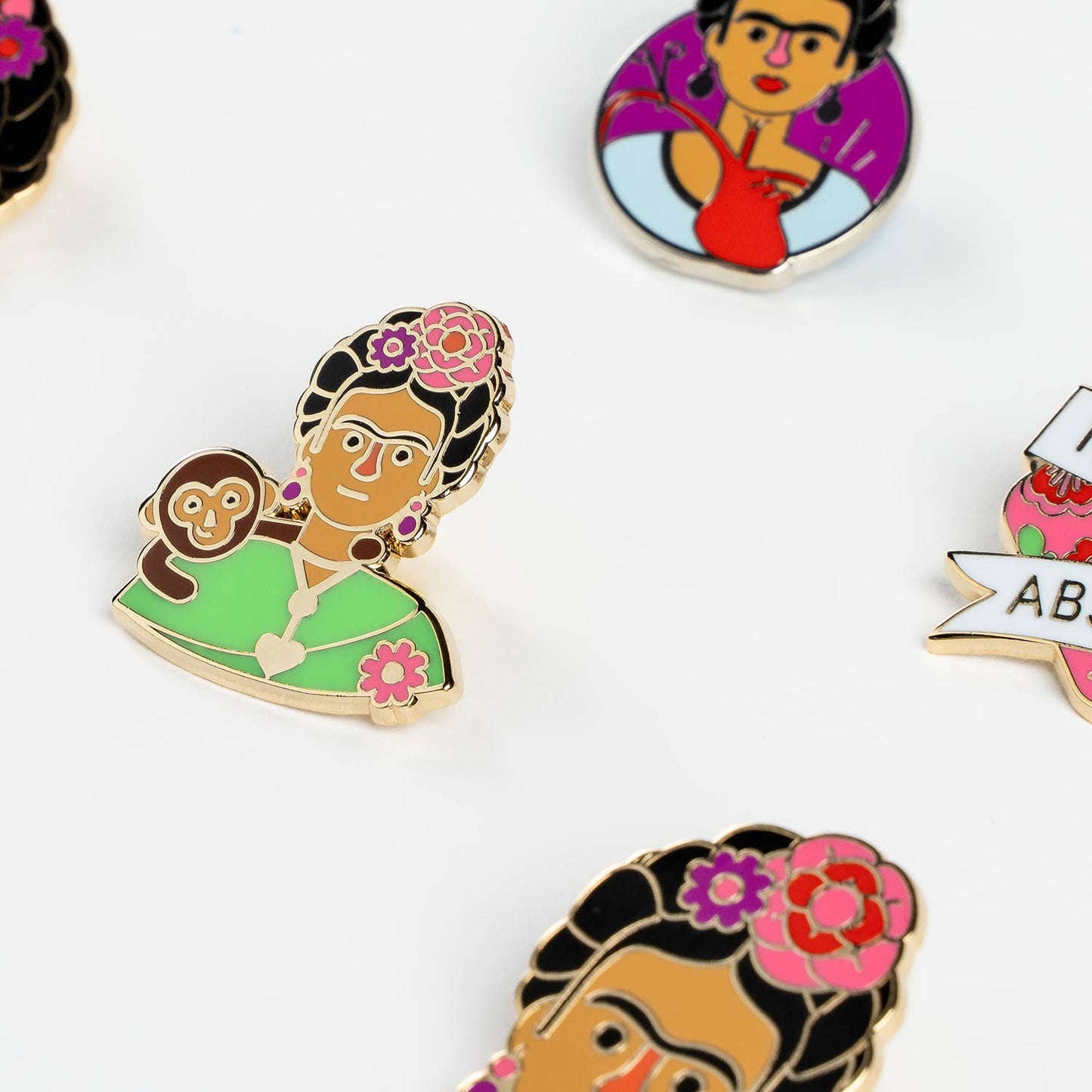 Frida Kahlo speldje met een aapje - Kunstenaarskunstcadeau Verf Mexico Kahlo