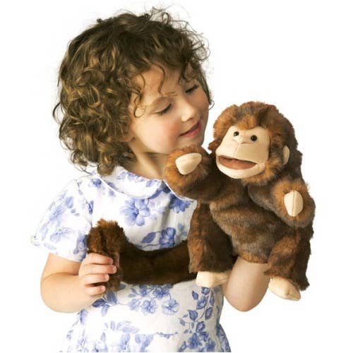 Marionnette à main Singe brun/Singe 2123 Folkmanis réaliste