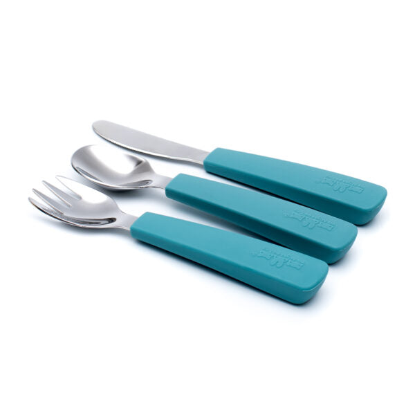 Set di posate per bambini, blu anatra