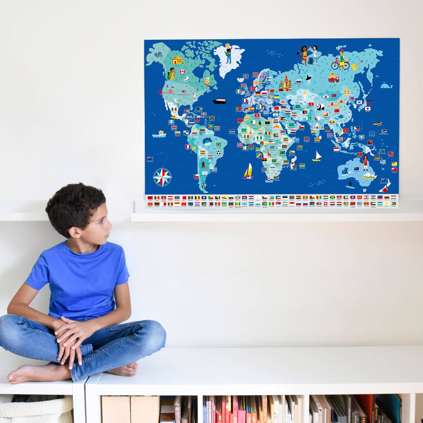Banderas - Póster adhesivo - Descubrimiento inspirado en Montessori