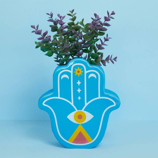 Vaso, Lucky Hand, blu, ceramica