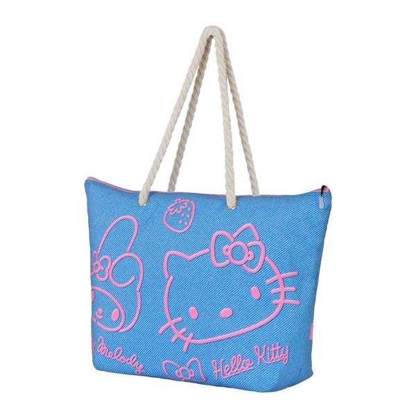 Sac de Plage Denim Soleil Hello Kitty