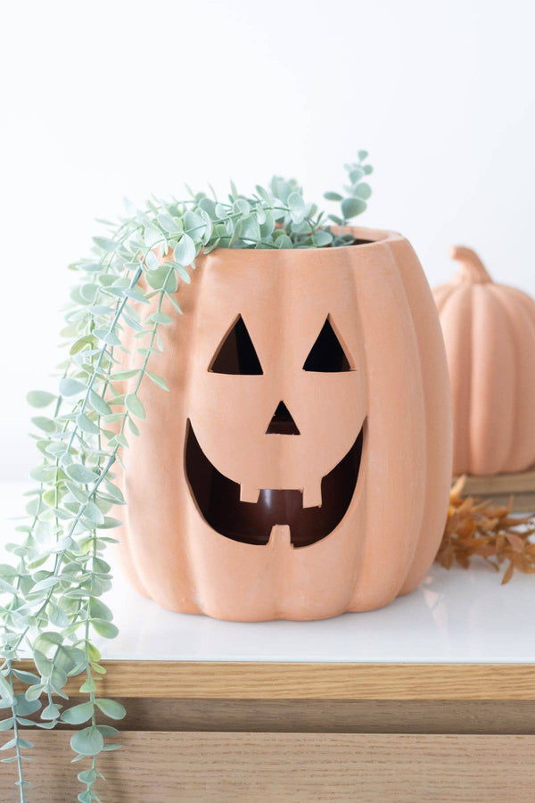 Decorazione di zucca di Halloween in terracotta da 25 cm