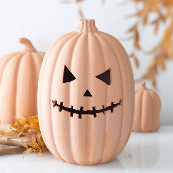 Décoration d'Halloween Citrouille en terre cuite