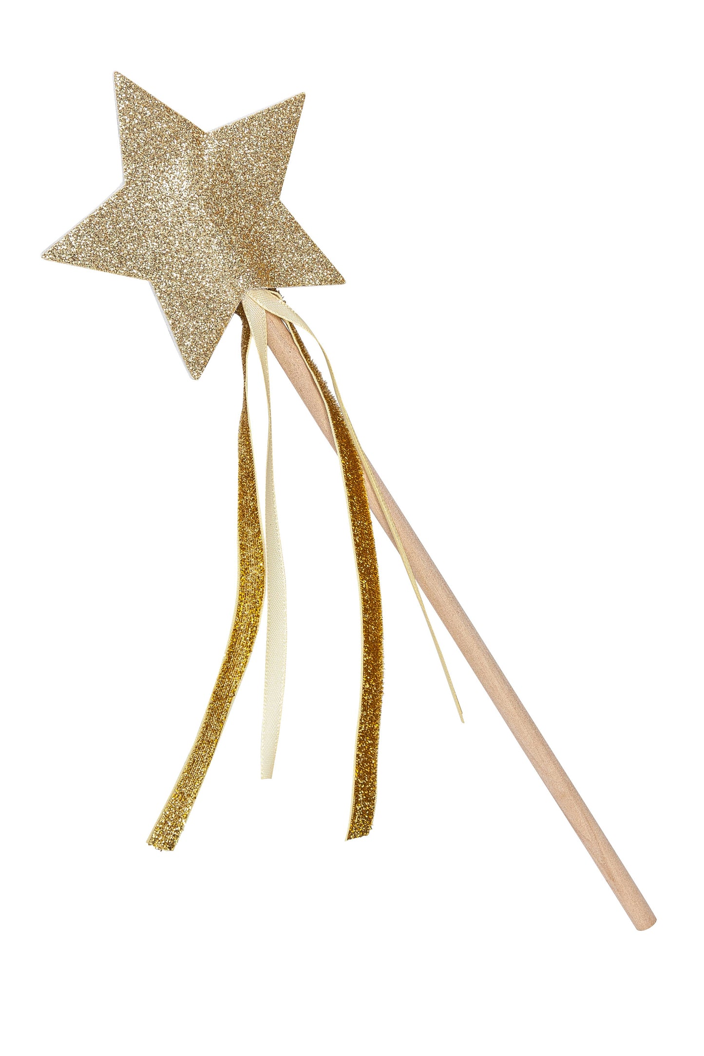 Star Magic Wand – Wood & Gold Glitter