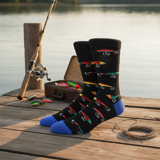 Black Fishing Lure Socks