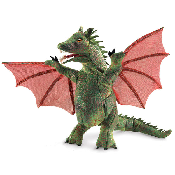 Marionnette à main Dragon avec ailes 3051/ Dragon ailé Folkmanis réaliste