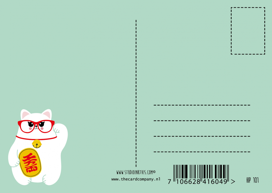 Lucky Cat Postcard "Good Luck"