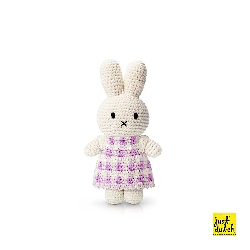 Peluche Miffy – Vestido Vichy Lilas