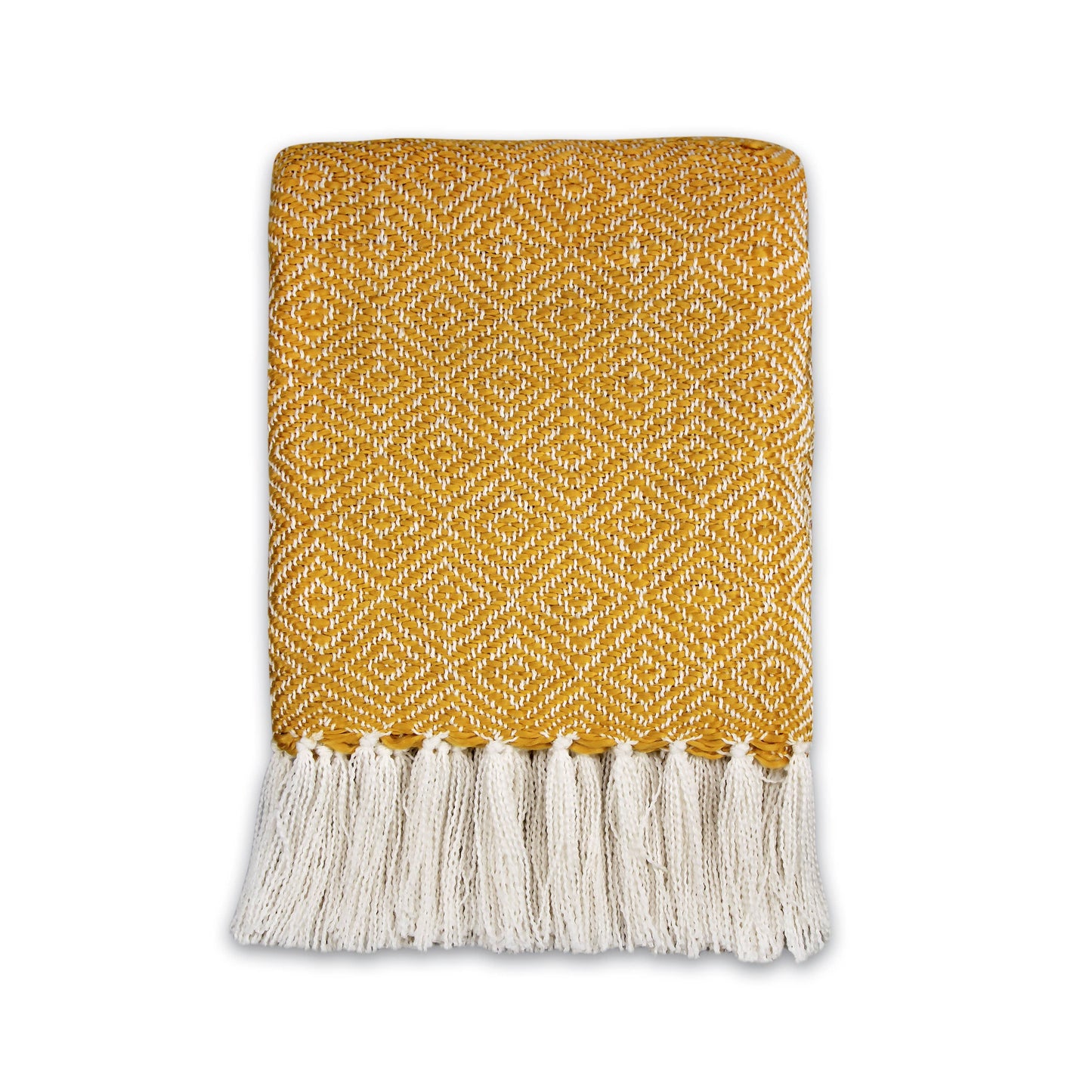 Plaid Diamant jaune - 125 x 150 cm
