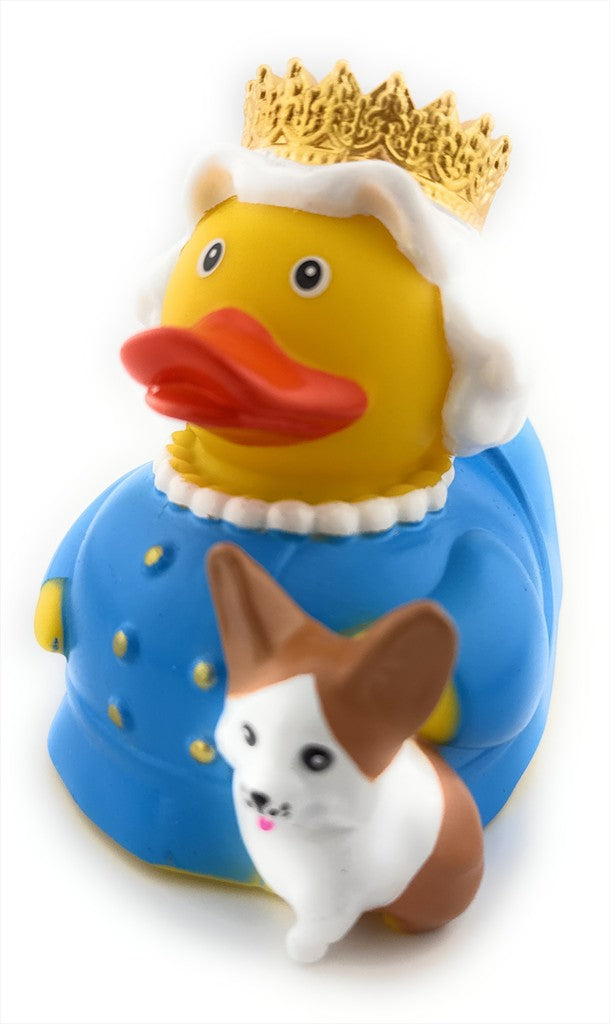Pato de la reina Isabel con corgi