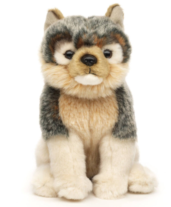 Peluche Louveteau gris, assis Uni Toys