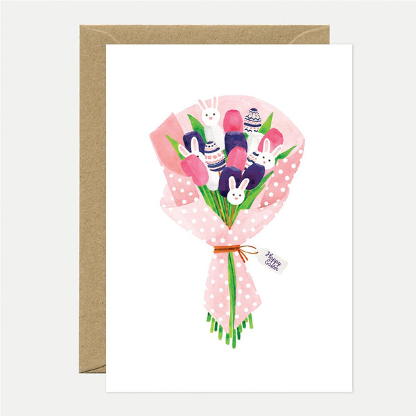 Easter bouquet bunnies - Carte de voeux