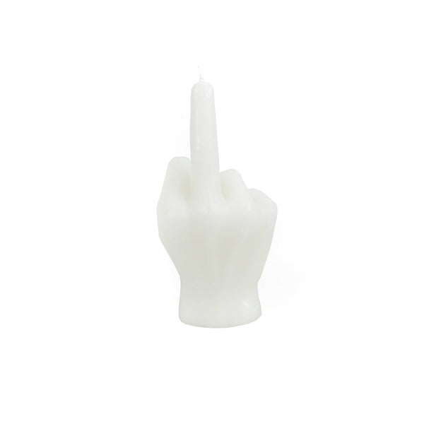 Bougie - Doigt d'honneur - Cire - Blanc - 310 grammes - 10x9x17 cm