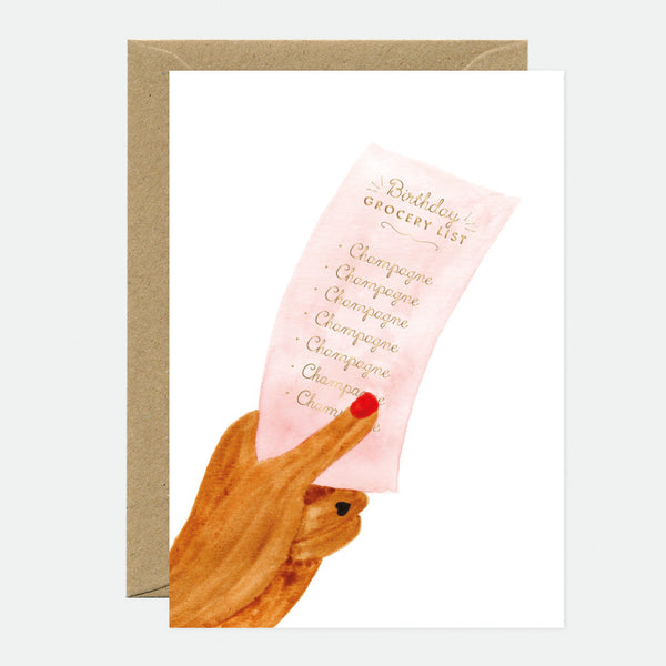Birthday List - Carte de voeux - Feuille dorée