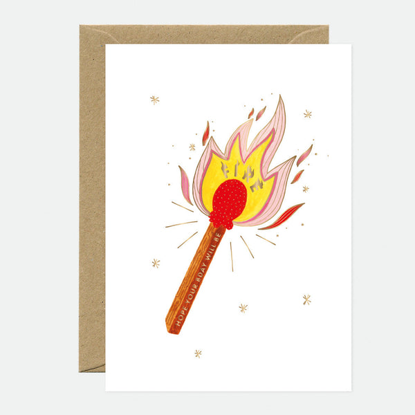 Fire Match - Carte de voeux - Feuille dorée