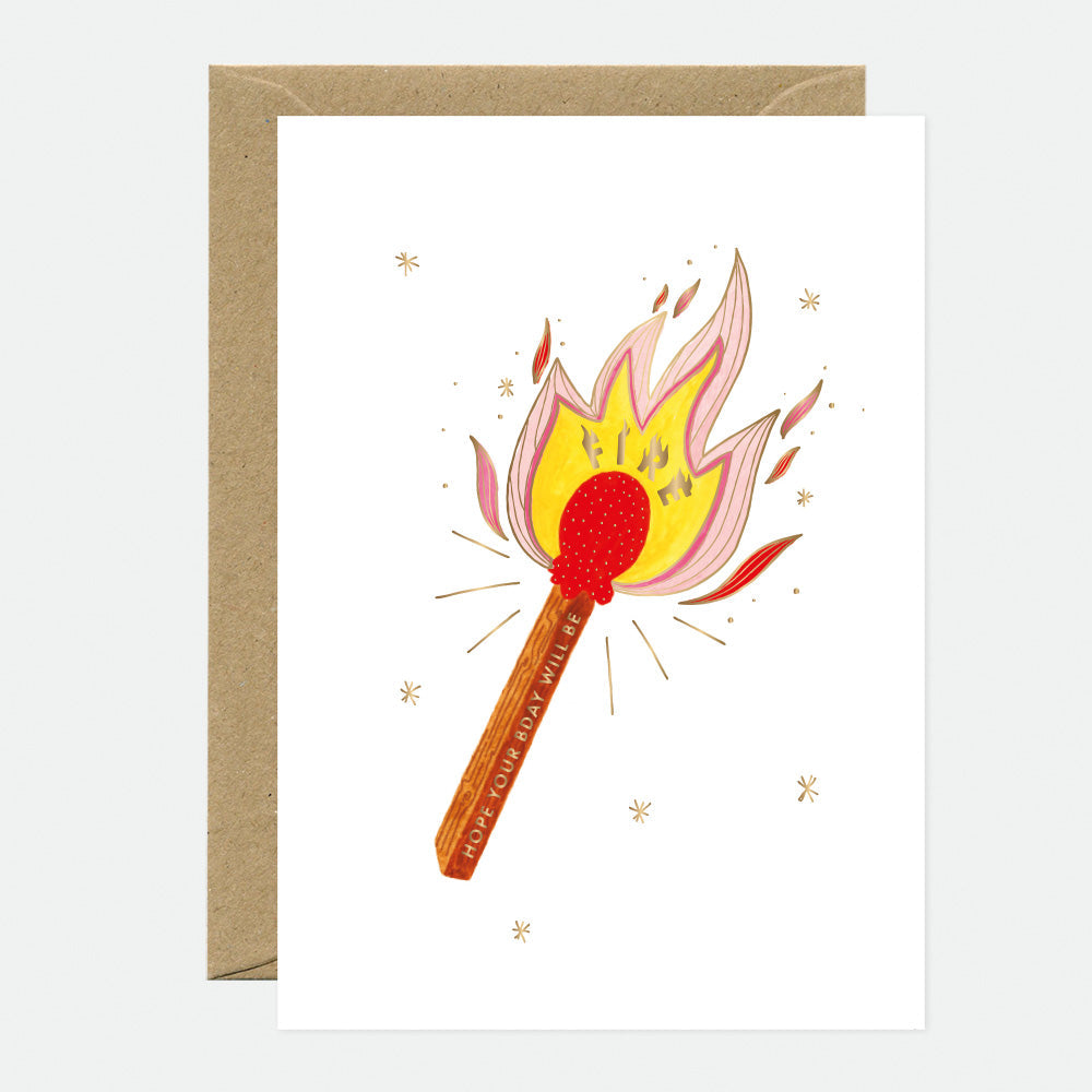 Fire Match - Carte de voeux - Feuille dorée