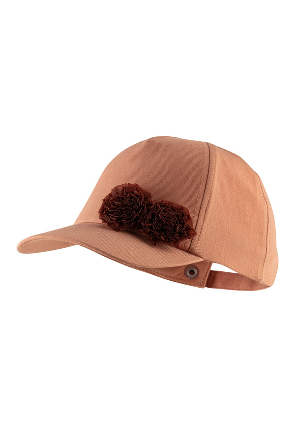 Casquette avec volant fleuri