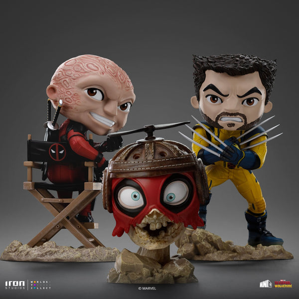 Figurine Deadpool, Wolverine and Headpool (Unmasked) - Deadpool & Wolverine - Mini Co.