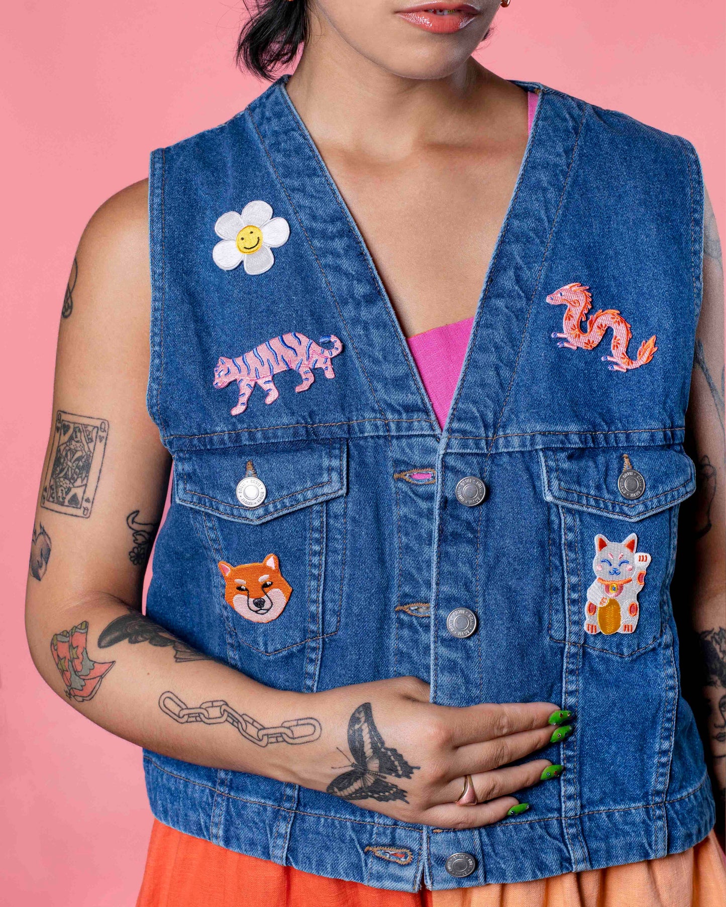 Parche termoadhesivo de gato de la suerte