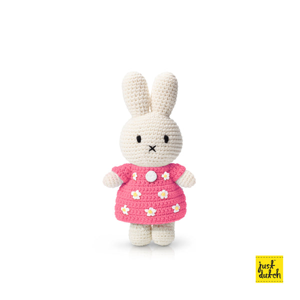 Peluche Miffy - Robe à Fleurs Rose