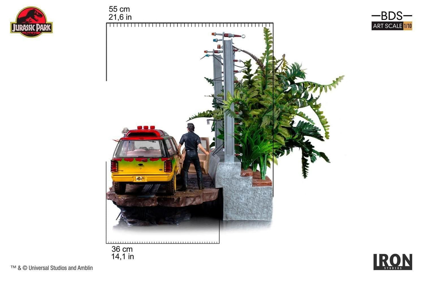 T-Rex Attack Statue - Jurassic Park (SET B) - Art Scale 1/10 - Iron Studios