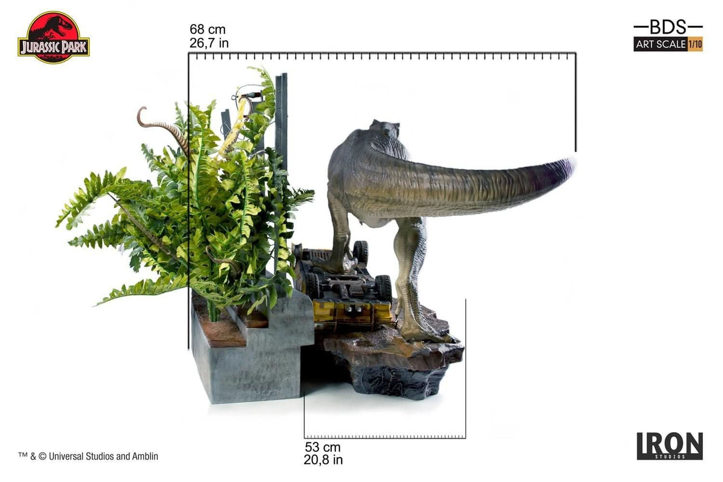 Statue T-Rex Attack - Art Scale 1/10 - Jurassic Park - Set A/B