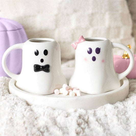Mr and Mrs Ghost "Boo" Mug Set
