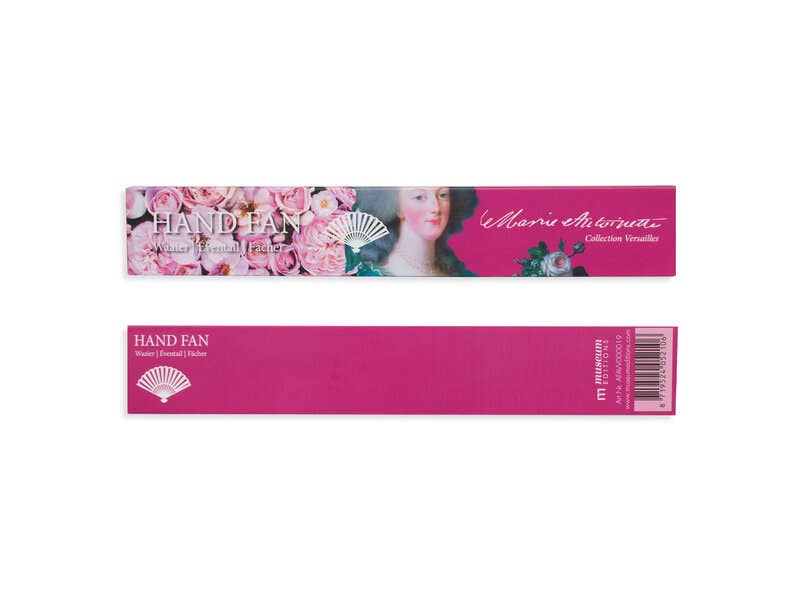Éventail Madame Antoinette en bambou avec tissu imprimé