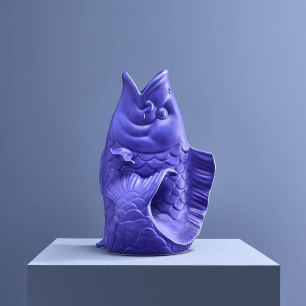 Escultura/Jarrón Blubb, gres azul mate, 35 x 30 x 44 cm