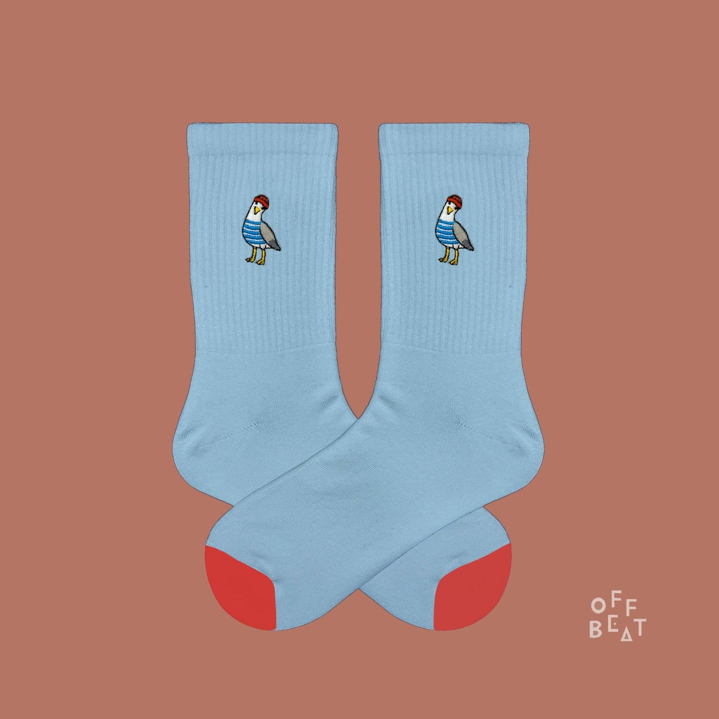 Chaussettes brodées Mouette