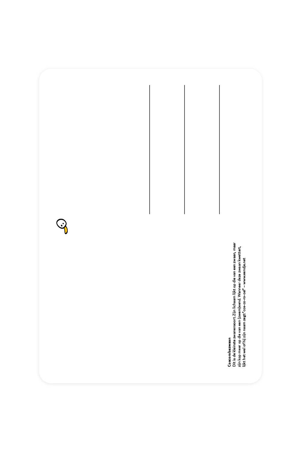 Postcard with Coscoroba swan