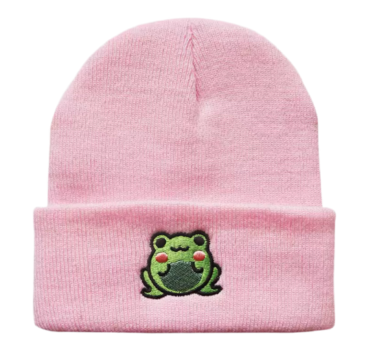 Bonnet Grenouille Kawaii Brodée