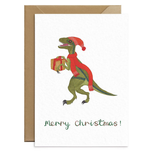 Biglietto di Natale Velociraptor