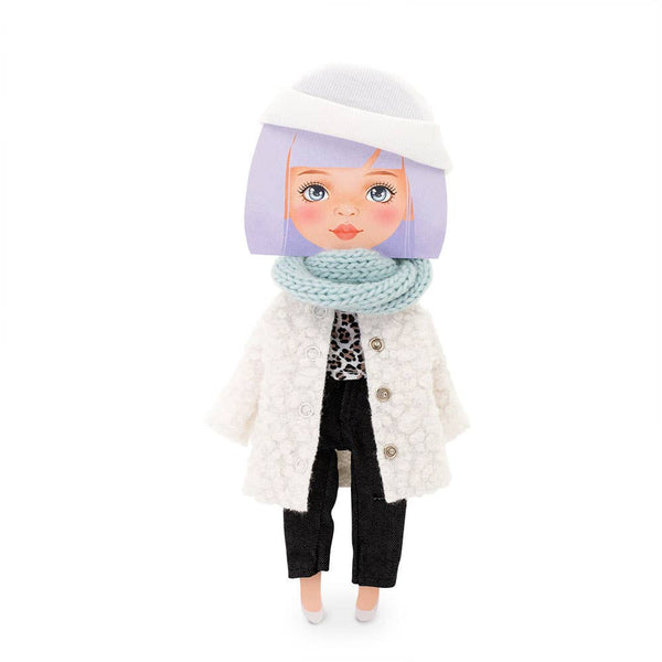 Ensemble de vêtements : manteau de fourrure blanc, 28 cm