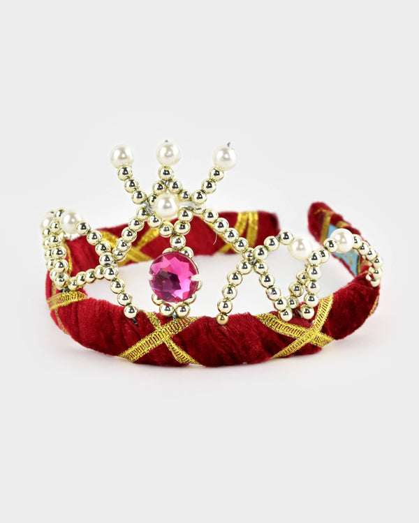 Diadème en velours rouge 14 cm