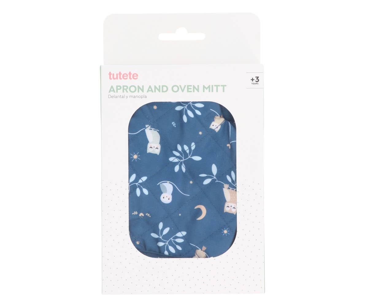 Juego de delantal y manopla de cocina Bosque Mágico