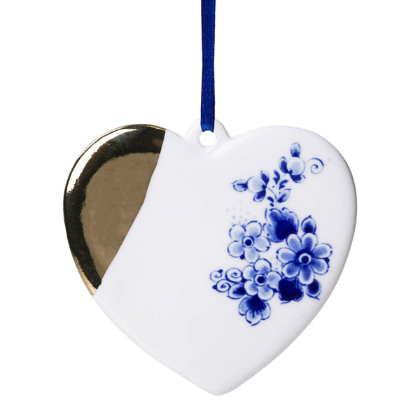 Ornamento natalizio a forma di cuore dorato