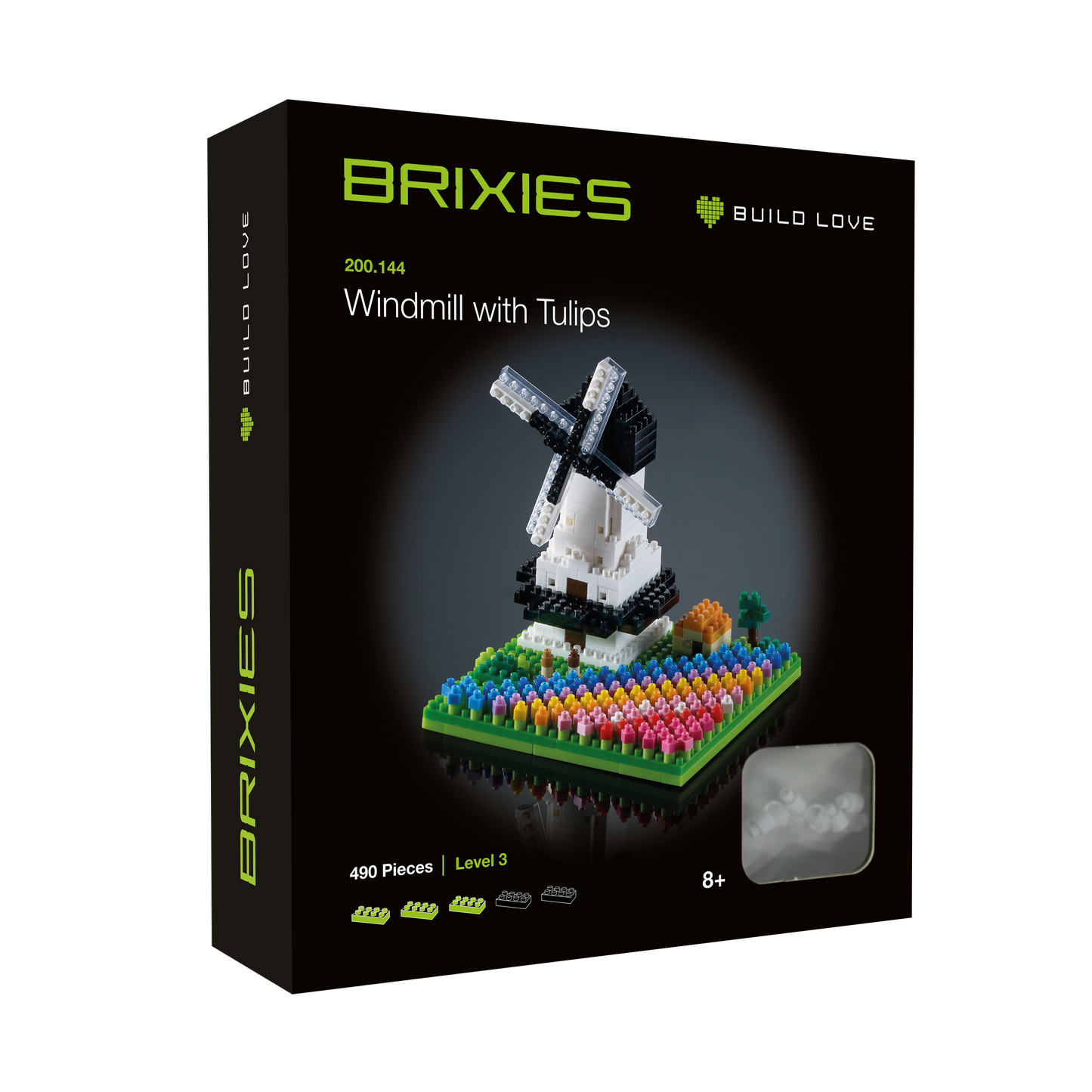 BRIXIES Windmühle mit Tulpen