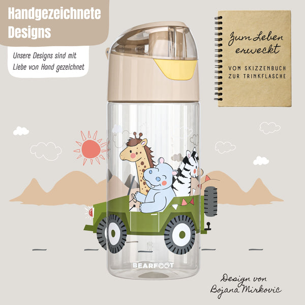 Trinkflasche Kinder leichte Wasserflasche - Safari braun