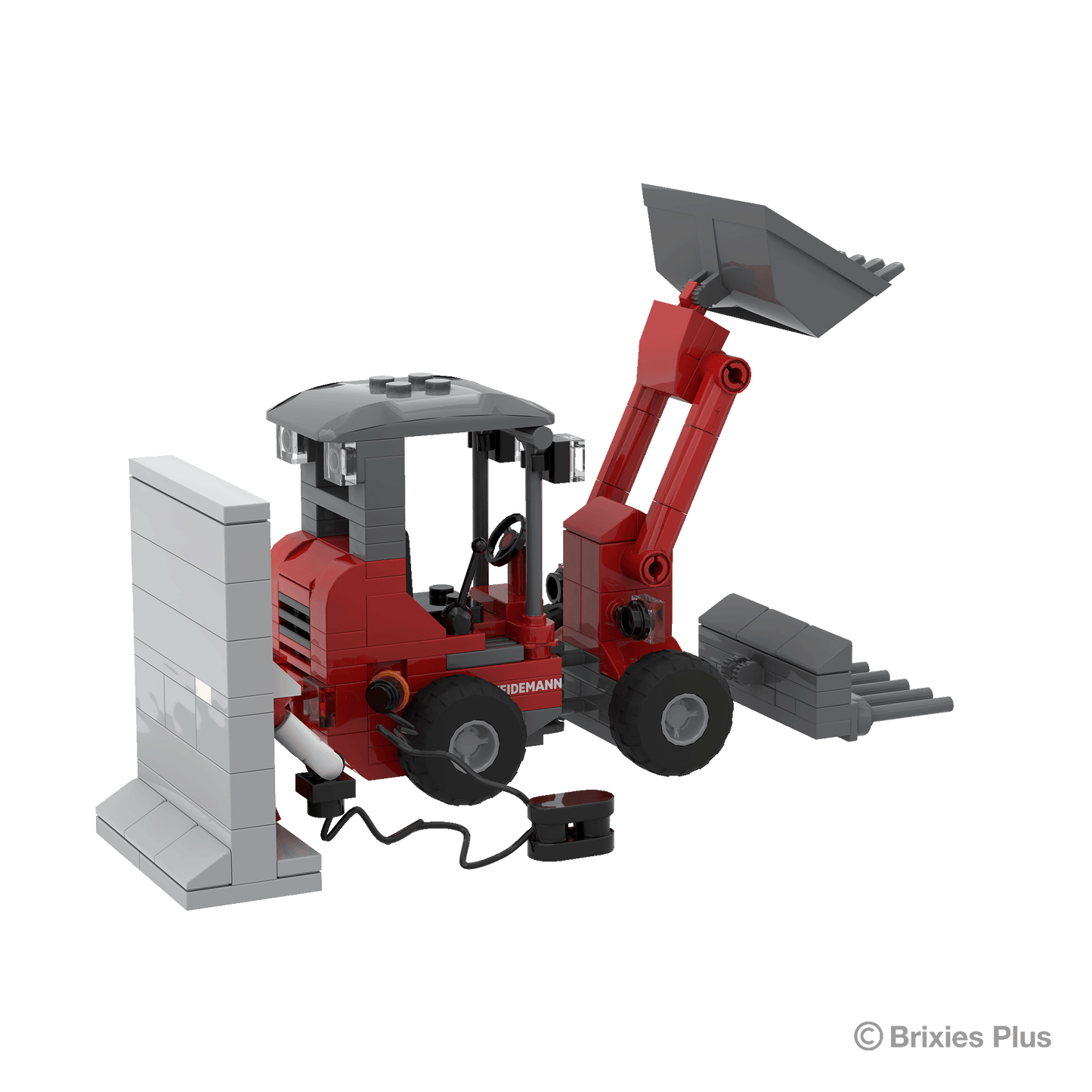 BRIXIES Plus Weidemann 1190e mit Wallbock + Schaufel