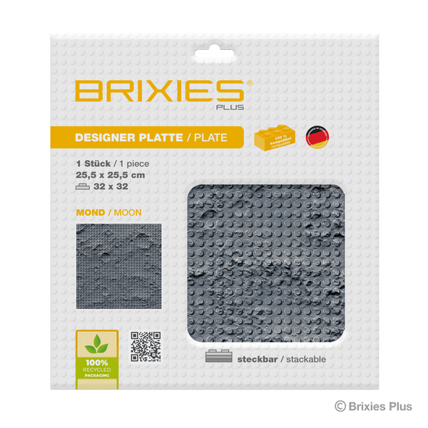 BRIXIES Plus Designer Platte Mond 32 x 32 Noppen
