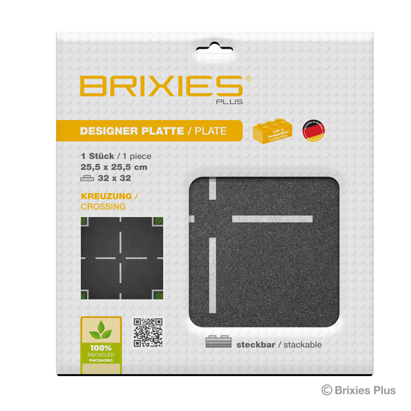 BRIXIES Plus Designer Platte Straße Kreuzung 32 x 32 Noppen
