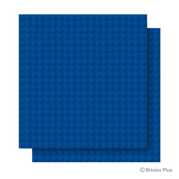 BRIXIES Plus Basis Platte Blau 20 x 20 Noppen Doppeltpack