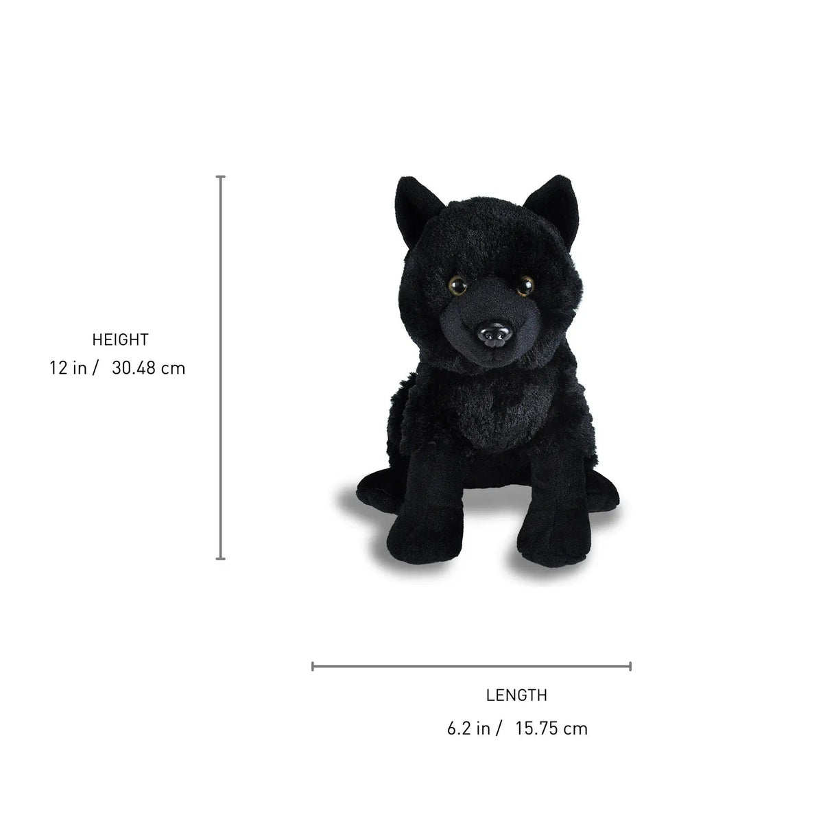 Wild Republic Cuddlekins Black Wolf Stuffed Animal - 12" Stuffed Animals