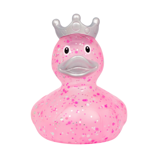 Paperella rosa con corona scintillante